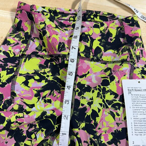 Lululemon Swift Speed High-Rise Tight 28" Inflect Floral Yellow Women's Sz 2 NWT - Picture 11 of 12